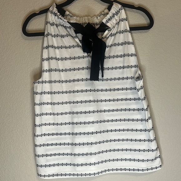 Women's White and Black Striped Top - Picture 3 of 5